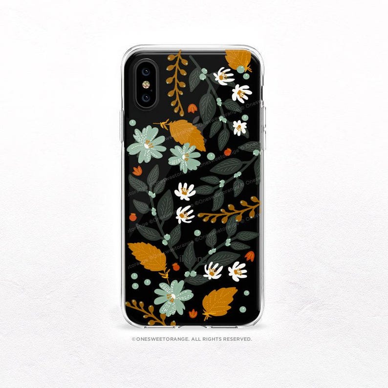 iPhone 16 Case iPhone 15 Case iPhone 14 Case iPhone 13 Case iPhone 12 Case Floral iPhone 11 Pro Case Clear Rubber Case U39 image 4