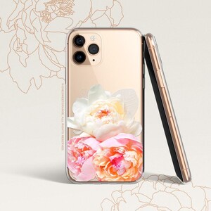 iPhone 16 Case iPhone 15 Case iPhone 14 Case iPhone 13 Case iPhone 12 Case Peonies iPhone 11 Pro Case Clear Rubber Case U145