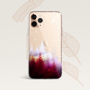 iPhone 15 Case iPhone 14 Case iPhone 13 Case iPhone 12 Case Winter Forest iPhone 11 Pro Case Clear Rubber iPhone 11 Pro Max    Case U313