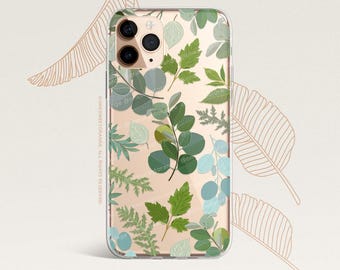 iPhone 16 Case iPhone 15 Case iPhone 14 Case iPhone 13 Case iPhone 12 Case Leaves iPhone 11 Pro Case Clear Rubber Case U291