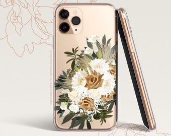 iPhone 16 Case iPhone 15 Case iPhone 14 Case iPhone 13 Case iPhone 12 Case Spring Florals Rose iPhone 11 Pro Case Clear Rubber Case U489