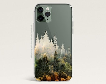 iPhone 16 Case iPhone 15 Case iPhone 14 Case iPhone 13 Case iPhone 12 Case Fall Forest iPhone 11 Pro Case Clear Rubber Case U414