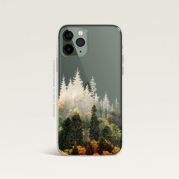 iPhone 16 Case iPhone 15 Case iPhone 14 Case iPhone 13 Case iPhone 12 Case Fall Forest iPhone 11 Pro Case Clear Rubber Case U414