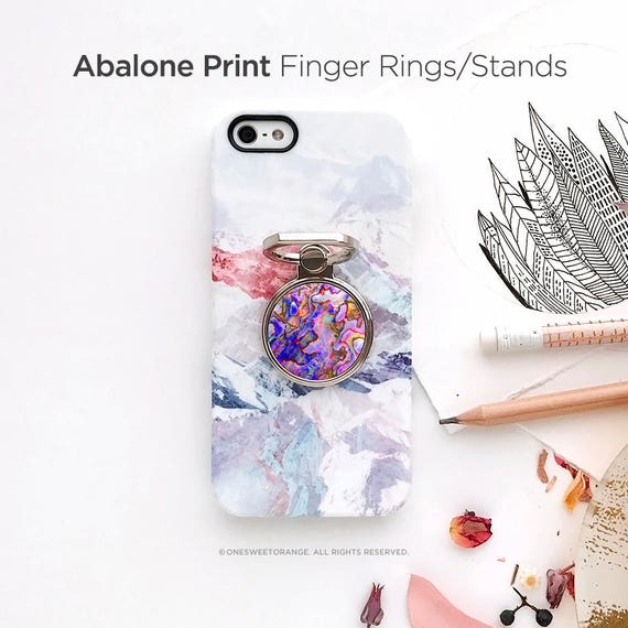 IPhone Ring Stand Abalone Print Ring Stand Phone Mount Holder