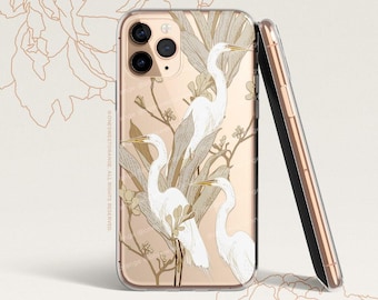 iPhone 16 Case iPhone 15 Case iPhone 14 Case iPhone 13 Case iPhone 12 Case Cranes iPhone 11 Pro Case Birds Clear Rubber Case U542