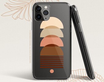 iPhone 16 Case iPhone 15 Case iPhone 14 Case iPhone 13 Case iPhone 12 Case Geometric iPhone 11 Pro Case Line Art Clear Rubber Case U299