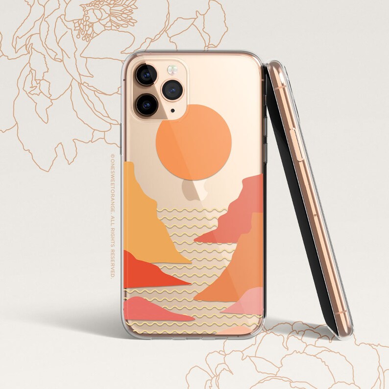 iPhone 15 Case iPhone 14 Case iPhone 13 Case iPhone 12 Case Sunset iPhone 11 Pro Case Clear Rubber iPhone 11 Pro Max Case U215 image 1