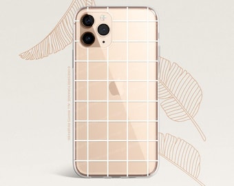 iPhone 16 Case iPhone 15 Case iPhone 14 Case iPhone 13 Case iPhone 12 Case Line Grid iPhone 11 Pro Case Clear Rubber Case U278