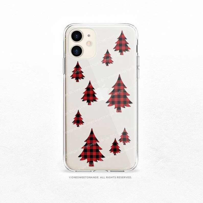 iPhone 16 Case iPhone 15 Case iPhone 14 Case iPhone 13 Case iPhone 12 Case Christmas Plaid iPhone 11 Pro Case Clear Case H26 image 3