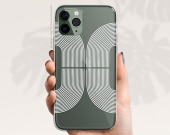 iPhone 16 Case iPhone 15 Case iPhone 14 Case iPhone 13 Case iPhone 12 Case Arch Line Art iPhone 11 Pro Case Clear Rubber Case U479