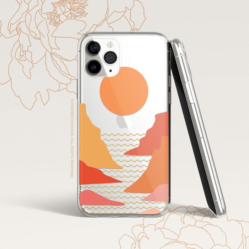 iPhone 15 Case iPhone 14 Case iPhone 13 Case iPhone 12 Case Sunset iPhone 11 Pro Case Clear Rubber iPhone 11 Pro Max Case U215 image 3