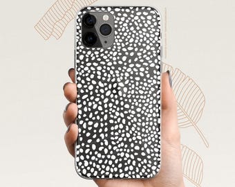 iPhone 16 Case iPhone 15 Case iPhone 14 Case iPhone 13 Case iPhone 12 Case Freehand Polka Dots iPhone 11 Pro Case Clear Rubber Case U374