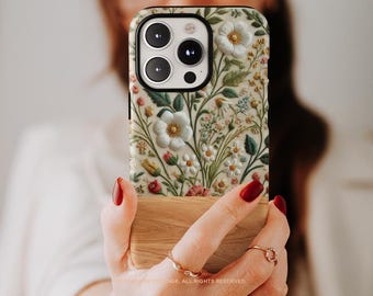 Vintage Embroidery Print iPhone 16 Case iPhone 15 iPhone 14 Case iPhone 12 Case Floral iPhone 11 Pro Case iPhone 11 Pro Max Case F49