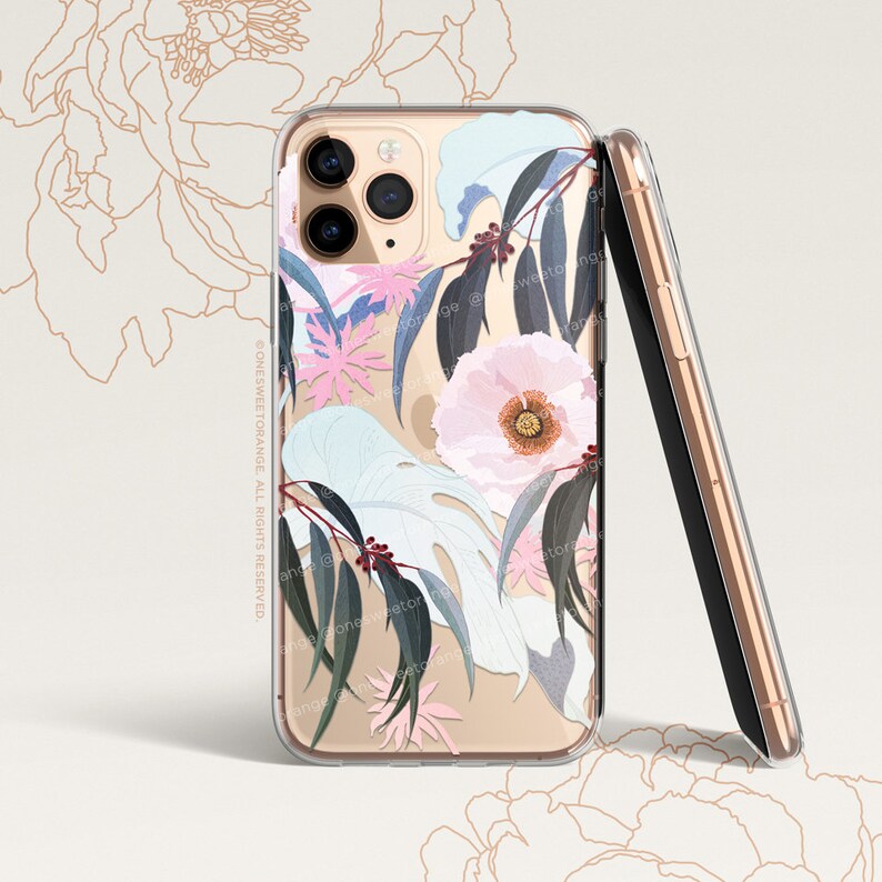 iPhone 15 Case iPhone 14 Case iPhone 12 Case Floral iPhone 11 Pro Case Clear Rubber iPhone 11 Pro Max Case iPhone 8 Case U410 image 1