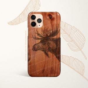 iPhone 16 Case iPhone 15 iPhone 14 Case iPhone 12 Case Wood Moose iPhone 11 Pro Case iPhone 11 Pro Max Case  iPhone XS Max Case T126