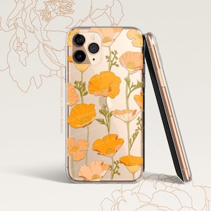 iPhone 16 Case iPhone 15 Case iPhone 14 Case iPhone 13 Case iPhone 12 Case California Poppy iPhone 11 Pro Case Clear Rubber Case U347