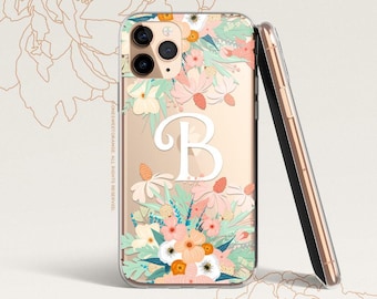 iPhone 16 Case iPhone 15 Case iPhone 14 Case iPhone 13 Case iPhone 12 Case Personalized Initial iPhone 11 Pro Case Clear Rubber U362