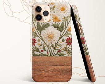 Vintage Embroidery Print iPhone 16 Case iPhone 15 iPhone 14 Case iPhone 12 Case Floral iPhone 11 Pro Case iPhone 11 Pro Max Case R76