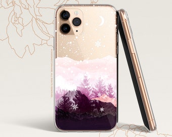 iPhone 15 Case iPhone 14 Case iPhone 13 Case iPhone 12 Case Winter Forest iPhone 11 Pro Case Clear Rubber iPhone 11 Pro Max    U335