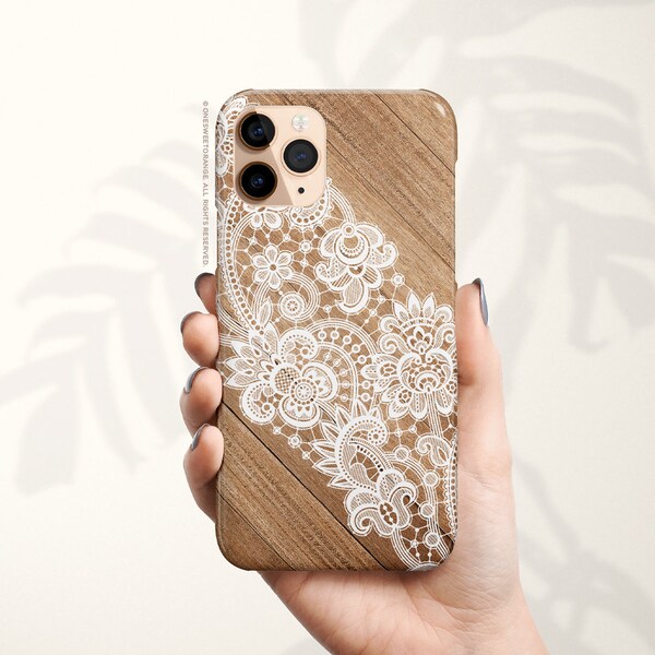 iPhone 16 Case iPhone 15 iPhone 14 Case iPhone 12 Case Wood Lace iPhone 11 Pro Case iPhone 11 Pro Max Case  iPhone XS Max Case  T51d