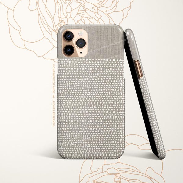 iPhone 16 Case iPhone 15 iPhone 14 Case iPhone 12 Case Linen Dotted iPhone 11 Pro Case iPhone 11 Pro Max Case  iPhone XS Max Case I29