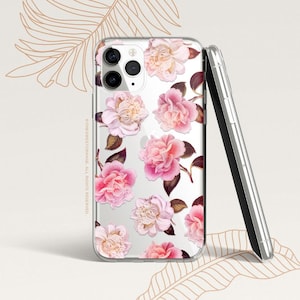 iPhone 16 Case iPhone 15 Case iPhone 14 Case iPhone 13 Case iPhone 12 Case Peonies iPhone 11 Pro Case Clear Rubber Case U198