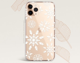 iPhone 14 Case iPhone 13 Case iPhone 12 Case Snowflakes iPhone 11 Pro Case Clear Rubber iPhone 11 Pro Max Case  Phone XS Max  Case H11