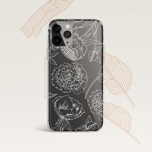 iPhone 16 Case iPhone 15 Case iPhone 14 Case iPhone 13 Case iPhone 12 Case Peony iPhone 11 Pro Case Clear Rubber Case U34