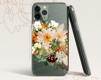 iPhone 15 Case iPhone 14 Case iPhone 13 Case iPhone 12 Case Dahlia Floral iPhone 11 Pro Case Clear Rubber iPhone 11 Pro Max Case U456