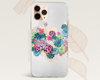 iPhone 15 Case iPhone 14 Case iPhone 13 Case iPhone 12 Case Succulents iPhone 11 Pro Case Clear Rubber iPhone 11 Pro Max     U149