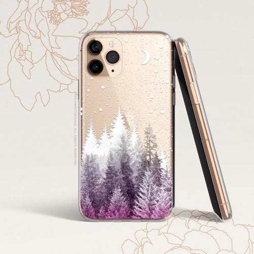 iPhone 16 Case iPhone 15 Case iPhone 14 Case iPhone 13 Case iPhone 12 Case Winter Forest iPhone 11 Pro Case Clear Rubber Case U522
