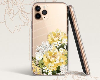 iPhone 16 Case iPhone 15 Case iPhone 14 Case iPhone 13 Case iPhone 12 Case Peony iPhone 11 Pro Case Clear Rubber Case U427