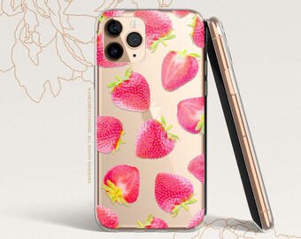 iPhone 16 Case iPhone 15 Case iPhone 14 Case iPhone 13 iPhone 12 Case Strawberries iPhone 11 Pro Case Clear Rubber Case U41