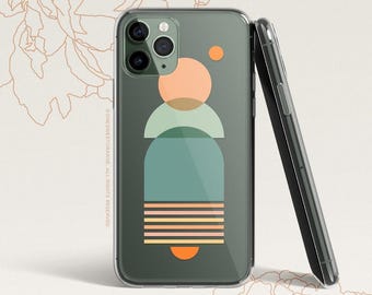 iPhone 16 Case iPhone 15 Case iPhone 14 Case iPhone 13 Case iPhone 12 Case Geometric iPhone 11 Pro Case Line Art Clear Rubber Case U238