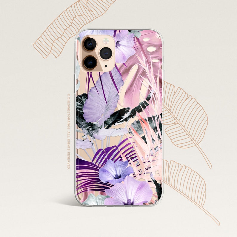 iPhone 15 Case iPhone 14 Case iPhone 13 Case iPhone 12 Case Tropical iPhone 11 Pro Case Clear Rubber iPhone 11 Pro Max Case 222 image 1