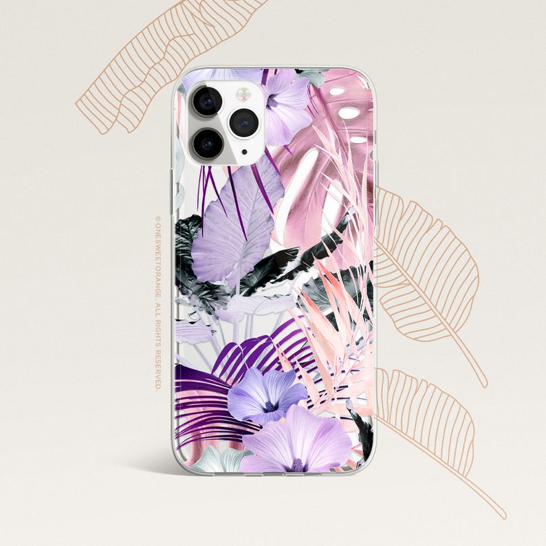iPhone 15 Case iPhone 14 Case iPhone 13 Case iPhone 12 Case Tropical iPhone 11 Pro Case Clear Rubber iPhone 11 Pro Max Case 222 image 2