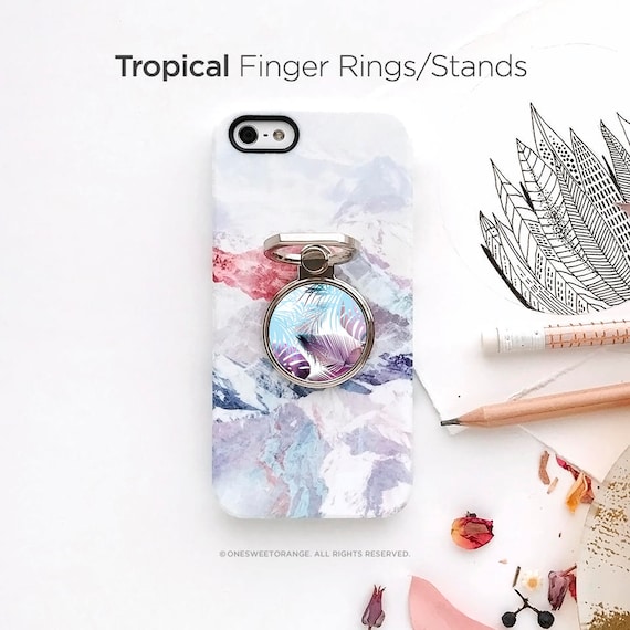 iPhone Ring Stand Tropical Ring Stand Samsung S8 Ring Holder iPhone Ring  Case Personalized Ring Grip iPhone Ring Case Finger Ring