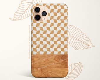 iPhone 15 iPhone 14 Case iPhone 12 Case Checker Faux Wood iPhone 11 Pro Case iPhone 11 Pro Max Case iPhone XS Case iPhone XS Max I2