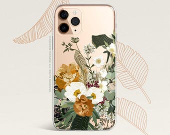 iPhone 16 Case iPhone 15 Case iPhone 14 Case iPhone 13 Case iPhone 12 Case Spring Peony iPhone 11 Pro Case Clear Rubber Case U138