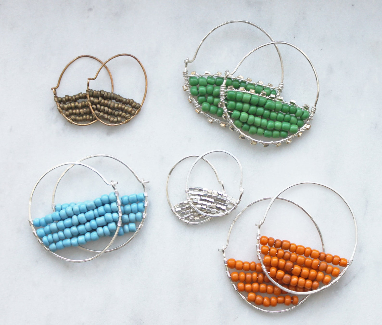 Handcrafted Artisan Jewelry Handmade Bead Hoop Earrings Etsy