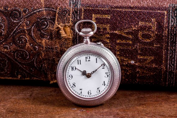 Silver pocket watch,swiss pocket watch,pendant wat