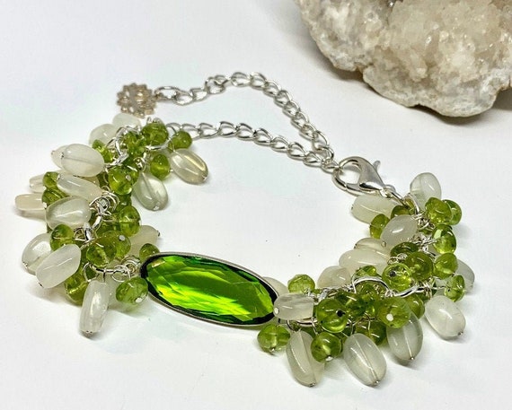 18-Inch Hamilton Gold Plated Necklace with 4mm Peridot Birthstone Beads and Heart Charm Green Peridot August Birthstone