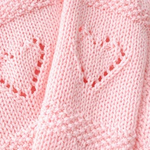 Knitting Pattern PDF Baby Lace Heart Motif Afghan, Small, Medium, Large & Extra Large