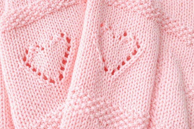 Knitting Pattern PDF Baby Lace Heart Motif Afghan, Small, Medium, Large ...