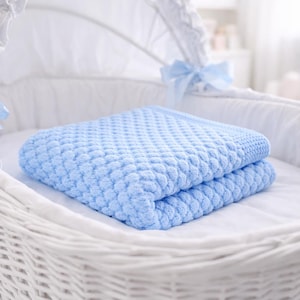 Knitting Baby Bubble Blanket & Beanie Pattern PDF, Small, Medium, Large Afghan with wide seed stitch or garter border, 8 Ply Wool Yarn image 5