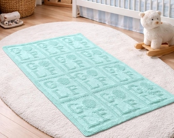 Knitting Pattern PDF 4 Sizes, Golf Afghan Baby, Golf Ball Motif, Knitted Carriage Cover