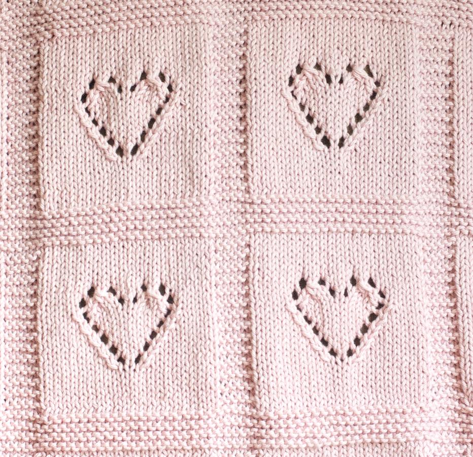 Knitting Pattern PDF Baby Lace Heart Motif Afghan, Garter Stitch, Small ...