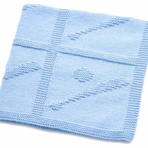 Knitting Pattern PDF S-M-L Baseball Afghan Baby, Bat & Ball Motif, Knit Carriage Cover