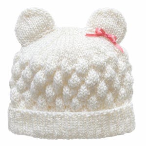 Knitting Baby Bubble Blanket & Beanie Pattern PDF, Small, Medium, Large Afghan with wide seed stitch or garter border, 8 Ply Wool Yarn image 18