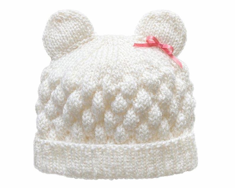 Knitting Baby Bubble Blanket & Beanie Pattern PDF, Small, Medium, Large Afghan with wide seed stitch or garter border, 8 Ply Wool Yarn image 18